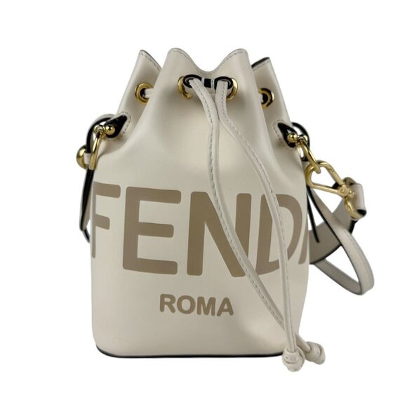 FENDI Ivory Leather Shoulder Bag - Picture 1 of 5